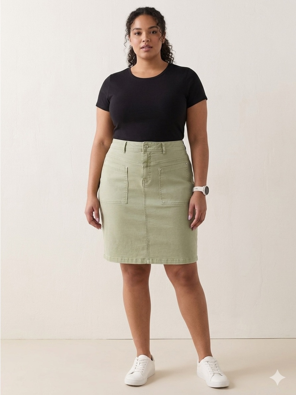 EST. 1946 Denim Sage Green Skirt - Size 14 - EUC
